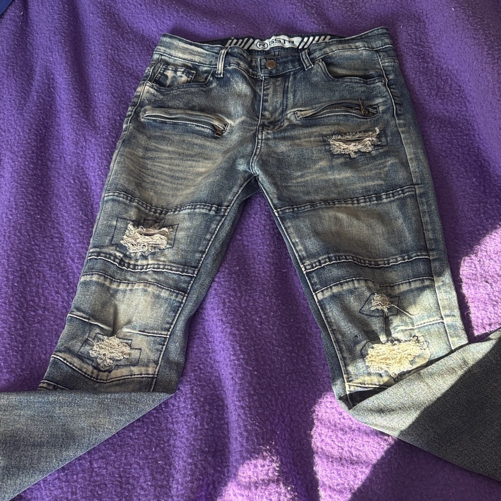 Astr Men's Faded Black Skinny Jeans